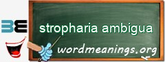 WordMeaning blackboard for stropharia ambigua